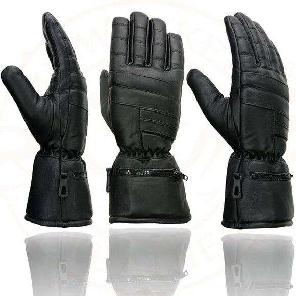 Tennessee Leather Unisex Black Leather Gauntlet Motorcycle Glove 1803, XL 💸 - Picture 2 of 6